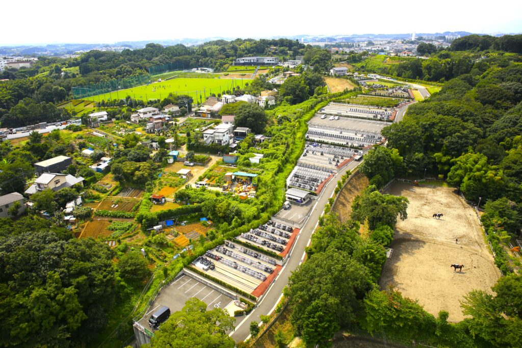 川崎清風霊園の空から撮影